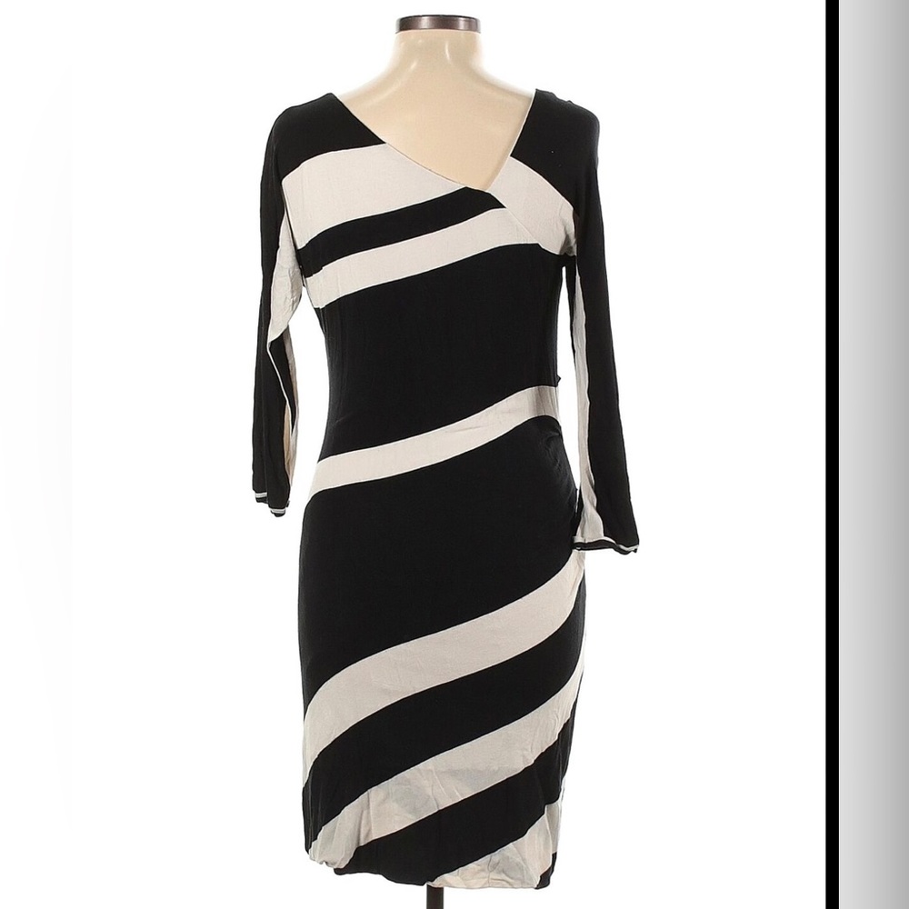 Anthropology, Bordeaux - Black and Cream Dress